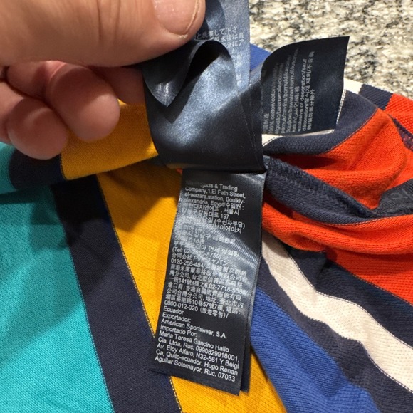 Y2K Tommy Jeans Polo Shirt Men's L Multicolor Vertical Stripe 90s Vintage Cotton - Picture 9 of 16